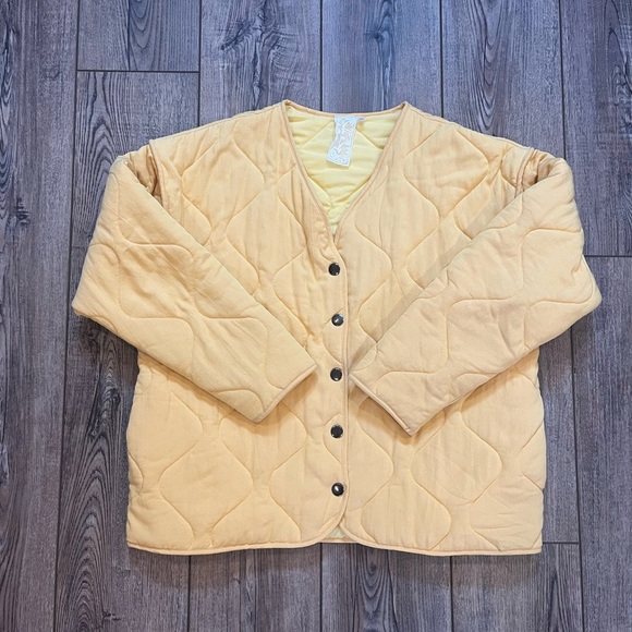 Sadie & Sage Yellow Quilted Snap Button Jacket – Size L - Picture 2 of 10